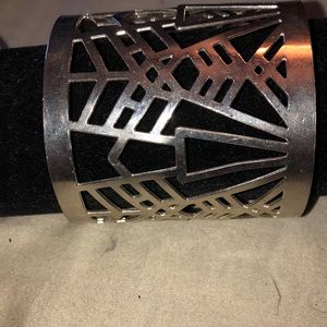 Silver geometric cuff